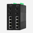 Aluminum Industrial Managed PoE Switch 12Gbps Switching Capacity Wired Connection