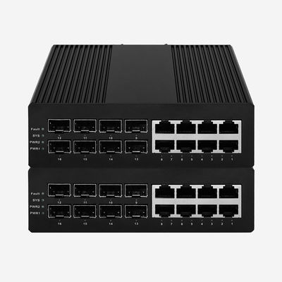 16 Port Industrial Gigabit L2 Switch With VLAN,  LACP,  STP, RSTP, MSTP Features