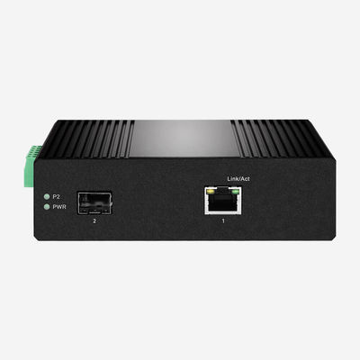 IP30 Aluminum Industrial Gigabit Switch 12V-57V With 1 RJ45 Port And 1 SFP Fiber Port