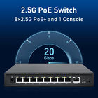 8 Port 2.5Gbps Gigabit PoE Switch For Business Networking 1 Console 802.3af/At Standards