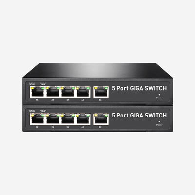 54V 5 Port Gigabit Unmanaged PoE Switch 64.8W IEEE802.3at IEEE802.3af