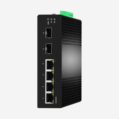 CE ROHS Industrial Ethernet Switch With 2 SFP Fiber Ports 4 RJ45 Ports