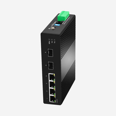CE ROHS Industrial Ethernet Switch With 2 SFP Fiber Ports 4 RJ45 Ports