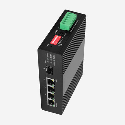 IP30 IGMP Snooping Industrial Gigabit Poe Switch With 4 Ethernet Ports 1 SFP Fiber Port