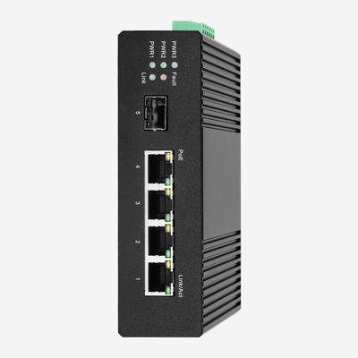 IP30 IGMP Snooping Industrial Gigabit Poe Switch With 4 Ethernet Ports 1 SFP Fiber Port