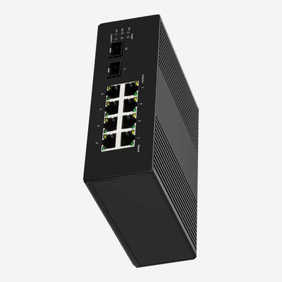 IP30 Industrial Layer 2+ Managed Switches With Gigabit 8 RJ45 PoE Ports 2G SFP Fiber Ports