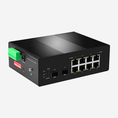 Wireless / Wired Connection Industrial Ethernet Switches With 2 SFP 8 PoE RJ45 Ports