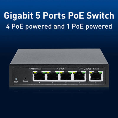 5 Port Smart PoE Switch With VLAN Support IEEE 802.3ab Network Protocols