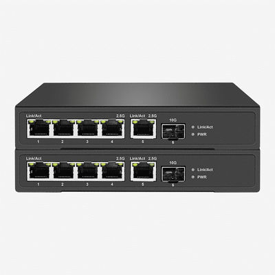100-240VAC 5 RJ45 2.5 Gigabit Switch With 1 10Gbps SFP+ Slot Support IEEE802.3at/Af POE